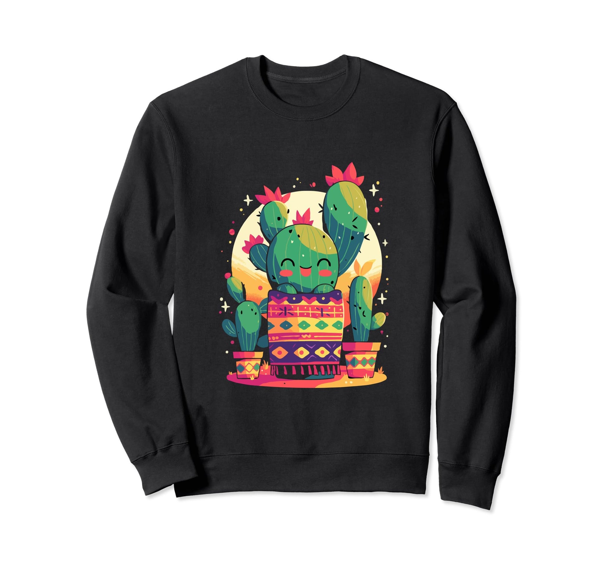Cactus Serape Succulent Plant Cacti Sweatshirt - Graphic Print Men Women - T-Shirt, Sweatshirt, Hoodie