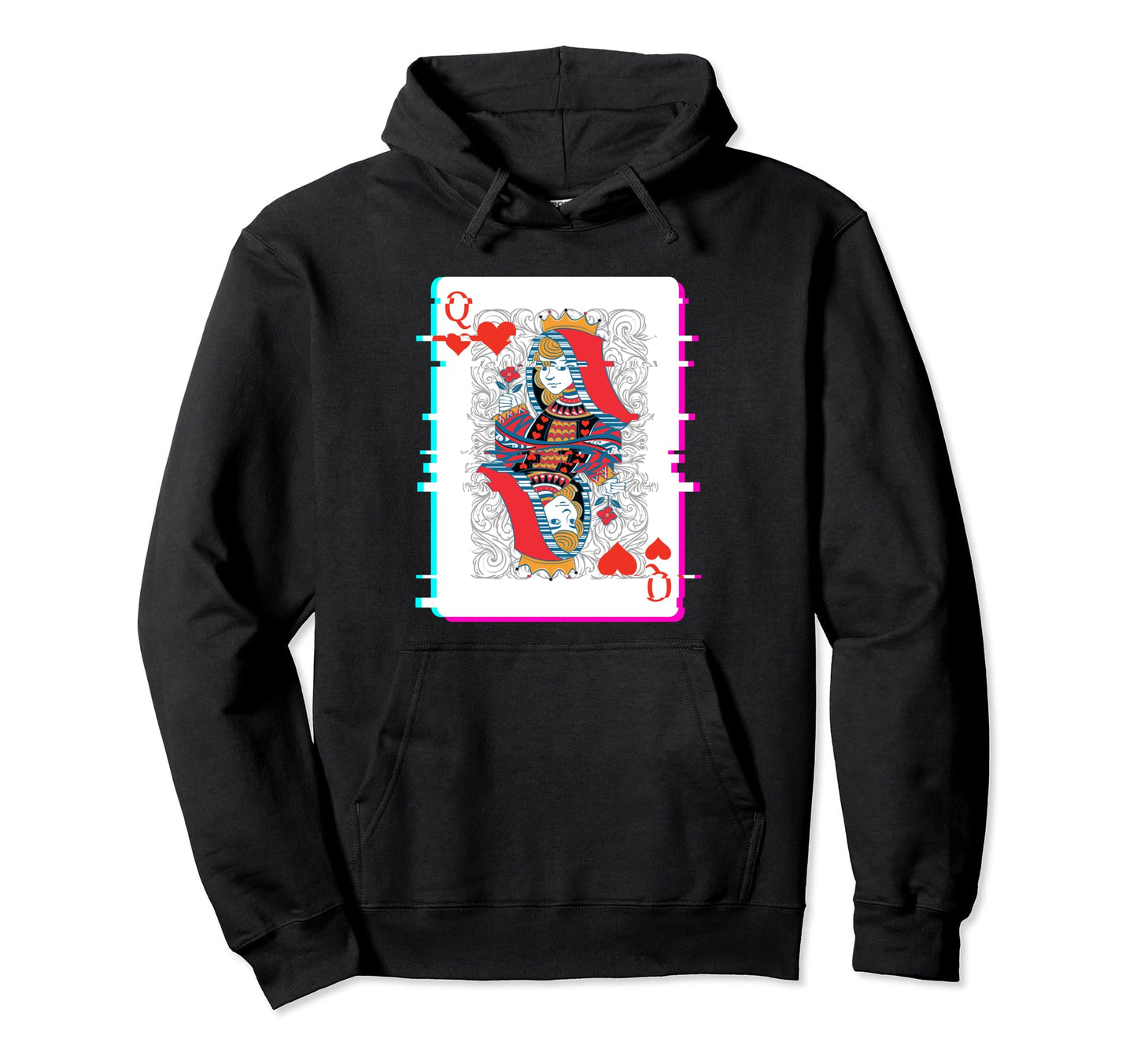 Vaporwave Checkers Glitch Poker Playing Hoodie - Graphic Print Men Women - T-Shirt, Sweatshirt, Hoodie