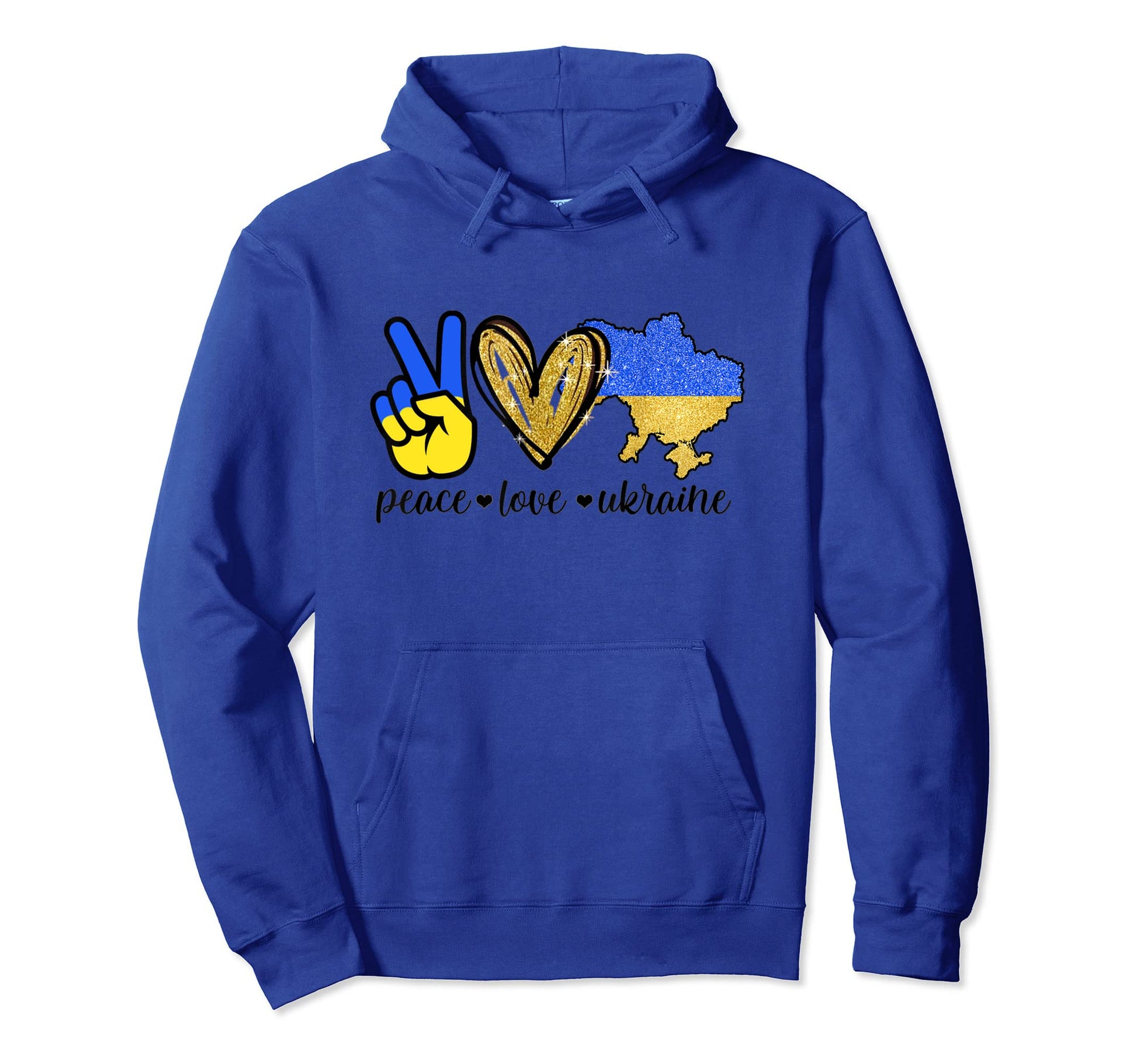 Peace Love Ukraine Ukrainian Flag I Hoodie - Fun Novelty Design for Adults - T-Shirt, Sweatshirt, Hoodie