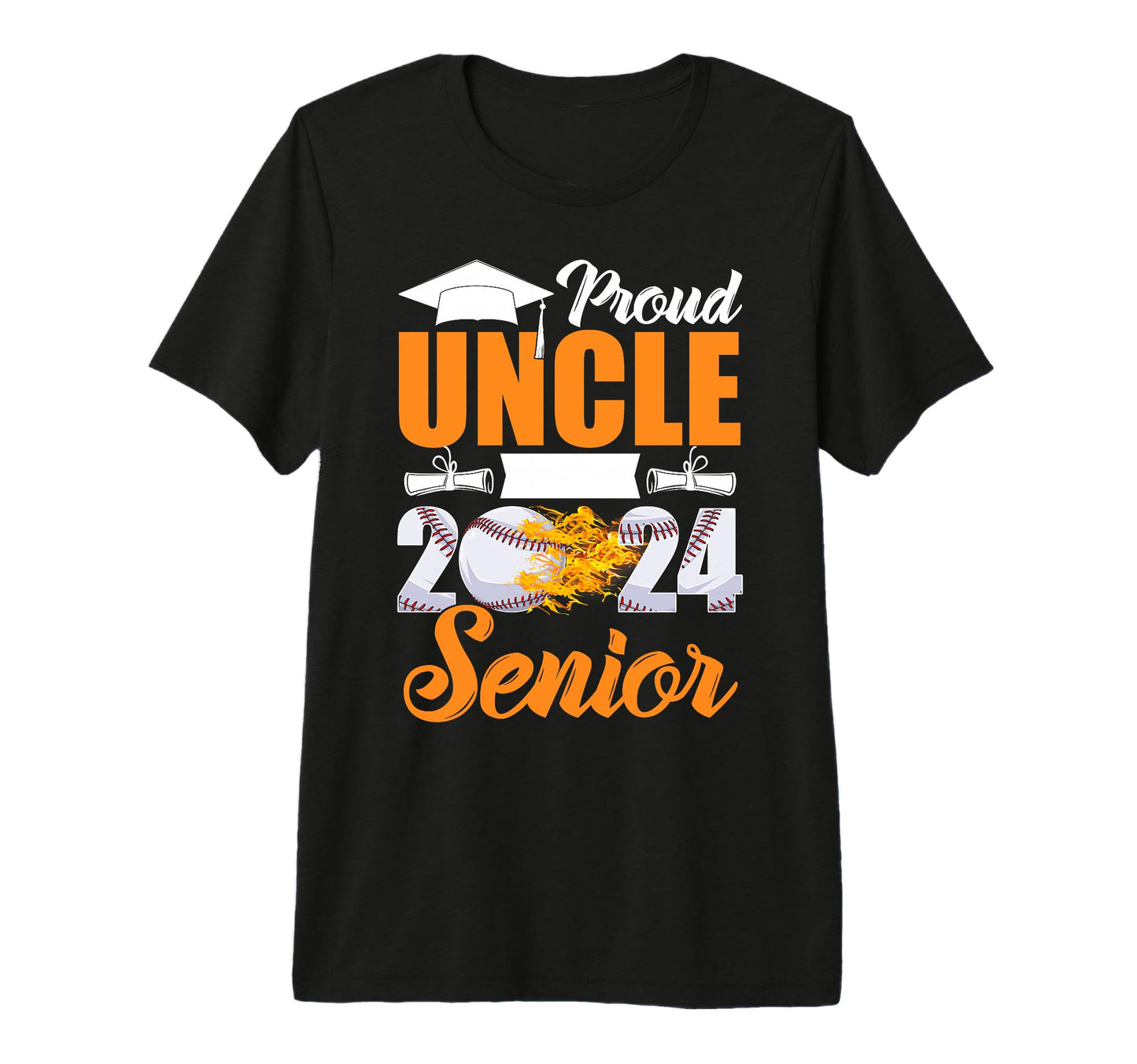 Funny Proud Uncle 2024 Senior Baseball T-Shirt - Unique Graphic for Adults - T-Shirt, Sweatshirt, Hoodie