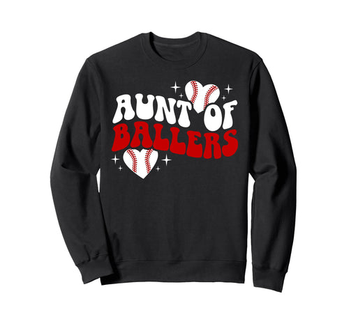 Aunt Ballers Baseball Aunt Sweatshirt - Custom Art Print for Adults - T-Shirt, Sweatshirt, Hoodie