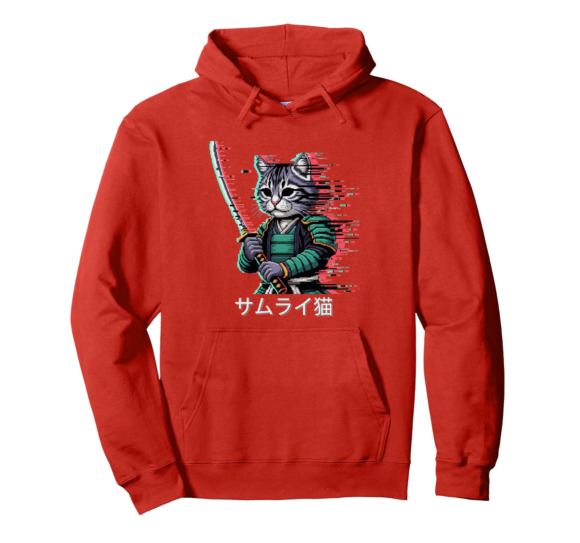 Japanese Vaporwave Samurai Cat Vaporwave Hoodie - Trendy Graphic Men Women - T-Shirt, Sweatshirt, Hoodie