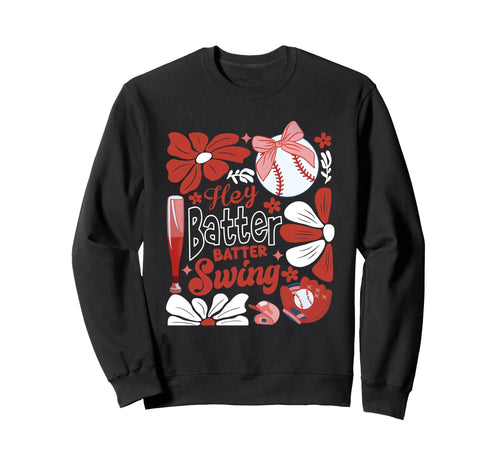 Softball Batter Batter Swing Boho Sweatshirt - Novelty Apparel for Adults - T-Shirt, Sweatshirt, Hoodie