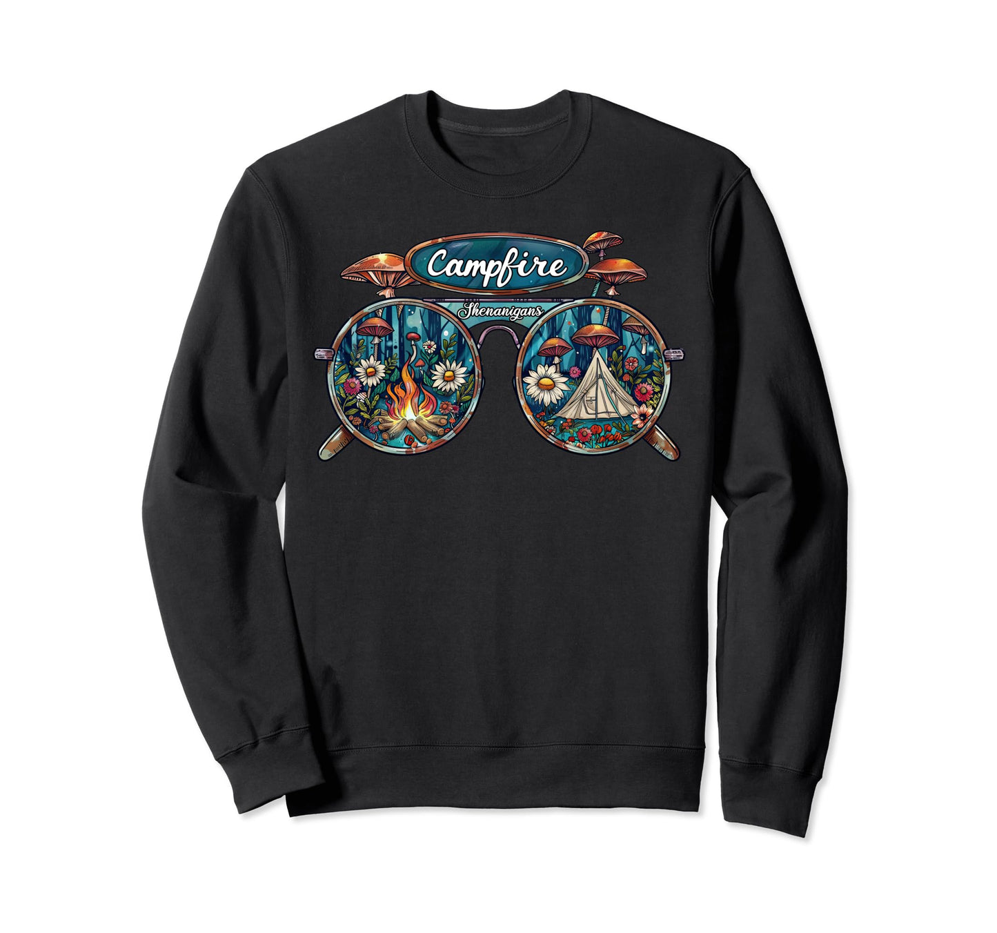 Campfire Shenanigans Boho Hippie Sweatshirt - Custom Art Print for Adults - T-Shirt, Sweatshirt, Hoodie