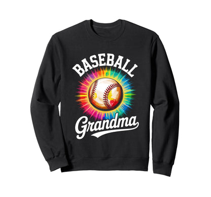 Baseball Grandma Tie Dye Colorful Sweatshirt - Aesthetic Graphic Unisex - T-Shirt, Sweatshirt, Hoodie