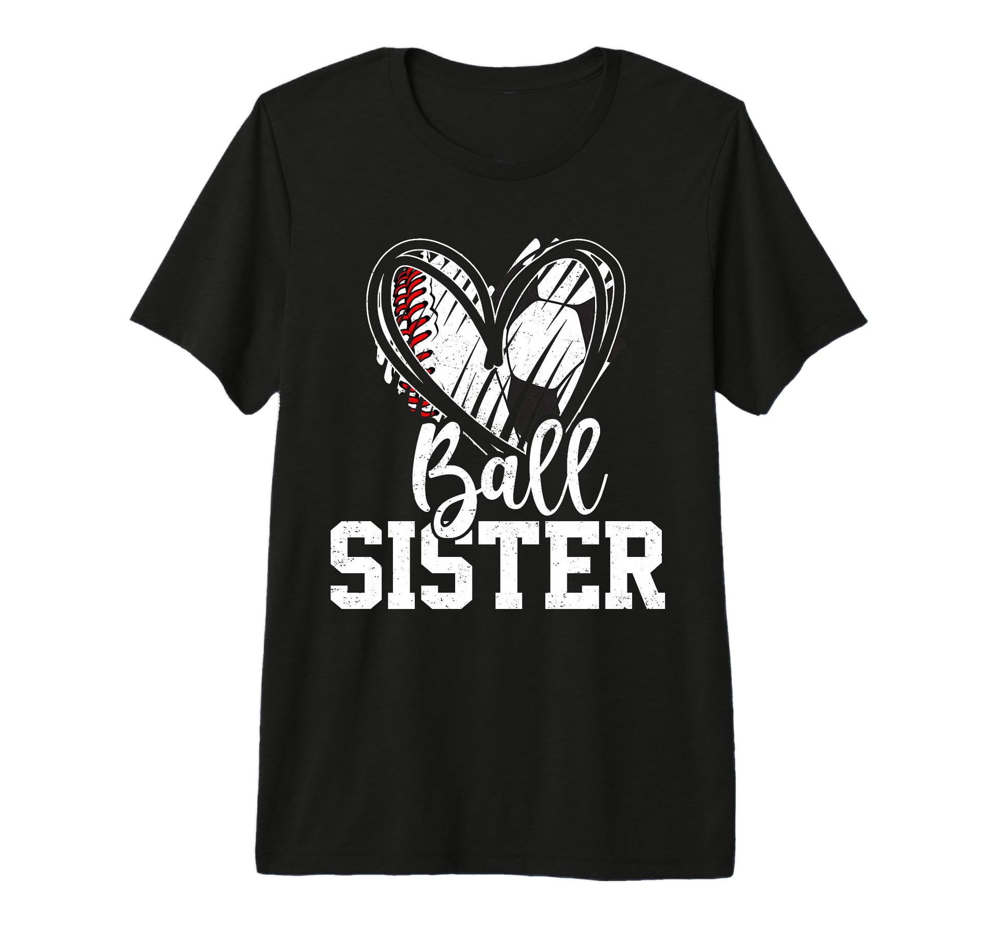 Ball Sister Baseball Soccer Sister Tri T-Shirt - Aesthetic Graphic Unisex - T-Shirt, Sweatshirt, Hoodie