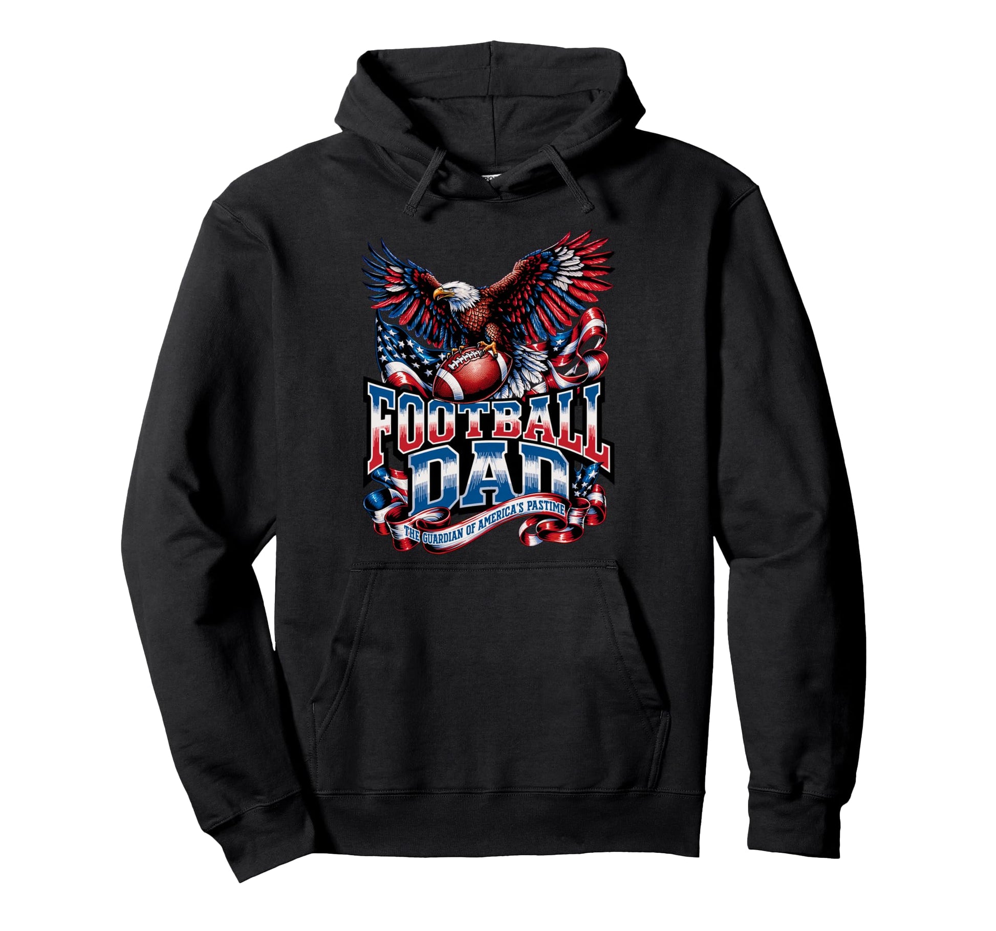 Usa Flag American Football Papa Football Dad Hoodie - Unique Graphic Unisex - T-Shirt, Sweatshirt, Hoodie
