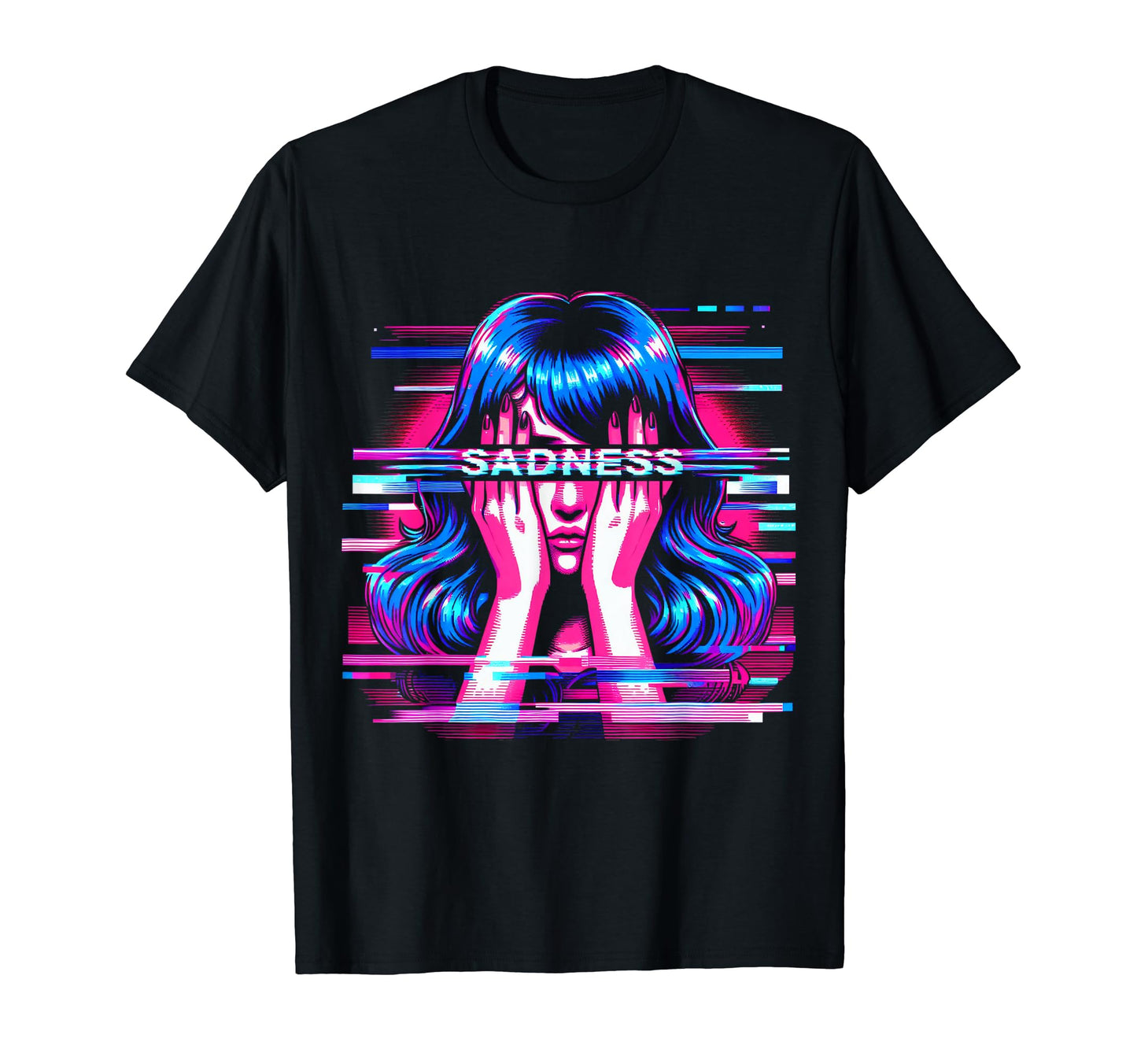 Vaporwave Aesthetic Sad Anime Otaku T-Shirt - Aesthetic Graphic Men Women - T-Shirt, Sweatshirt, Hoodie