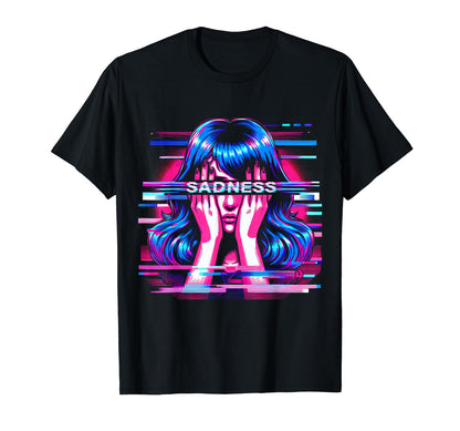 Vaporwave Aesthetic Sad Anime Otaku T-Shirt - Aesthetic Graphic Men Women - T-Shirt, Sweatshirt, Hoodie