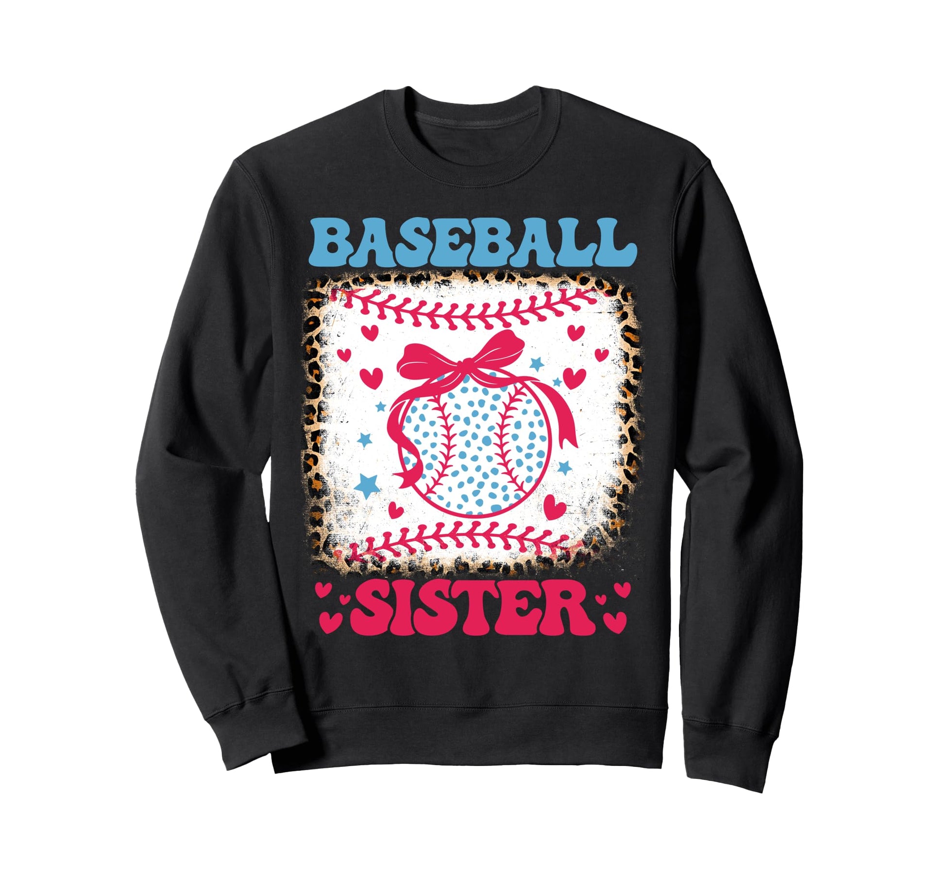 Baseball Sister Coquette Bow Cheer Game Sweatshirt - Unique Graphic Unisex - T-Shirt, Sweatshirt, Hoodie