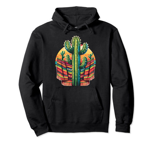 Cactus Serape Succulent Plant Cacti Hoodie - Trendy Graphic for Adults - T-Shirt, Sweatshirt, Hoodie
