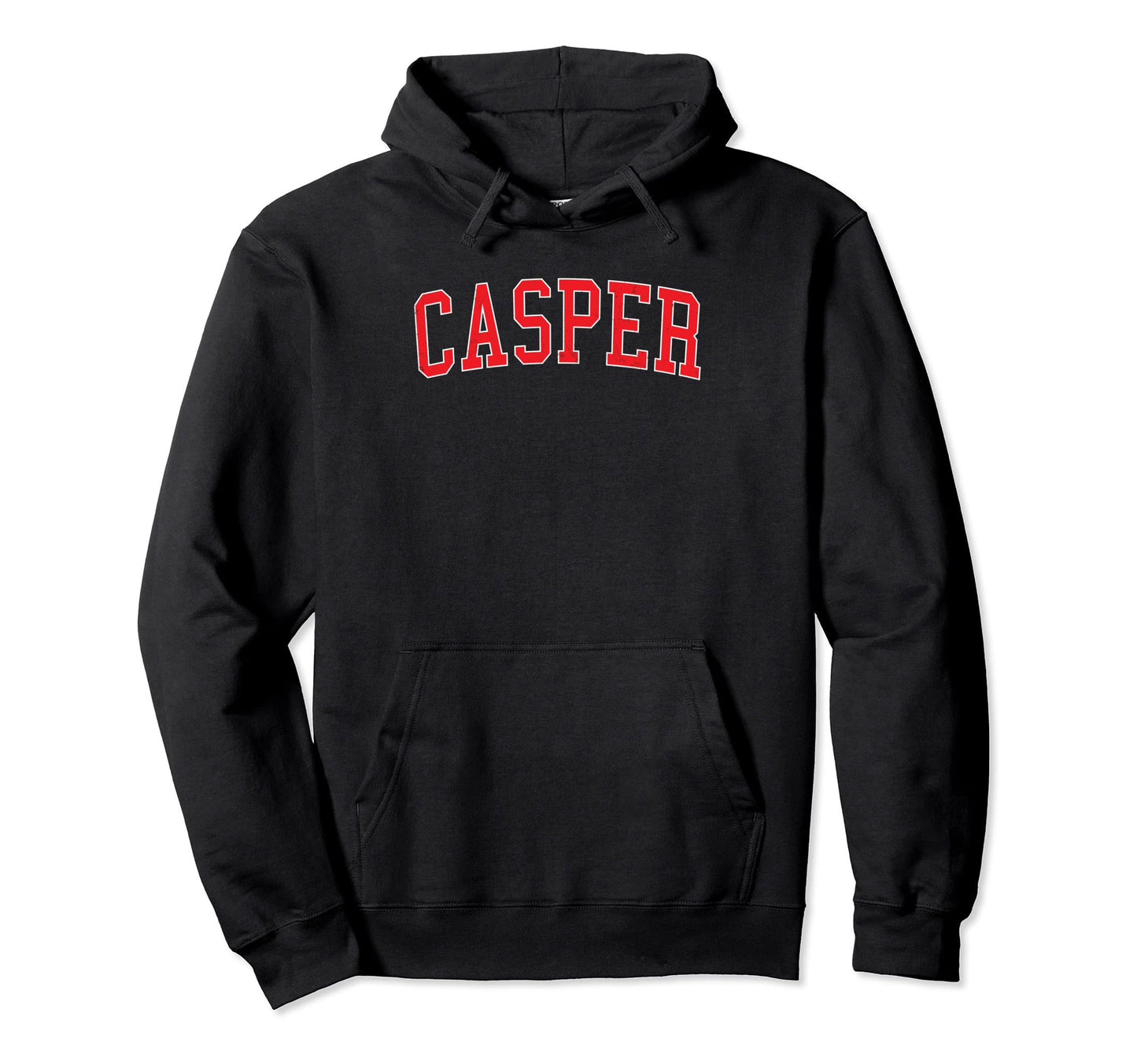 Casper Wy Varsity Red Text Hoodie - Custom Art Print Men Women - T-Shirt, Sweatshirt, Hoodie