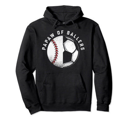 Papaw Soccer Baseball Player Grandson Hoodie - Trendy Graphic Men Women - T-Shirt, Sweatshirt, Hoodie
