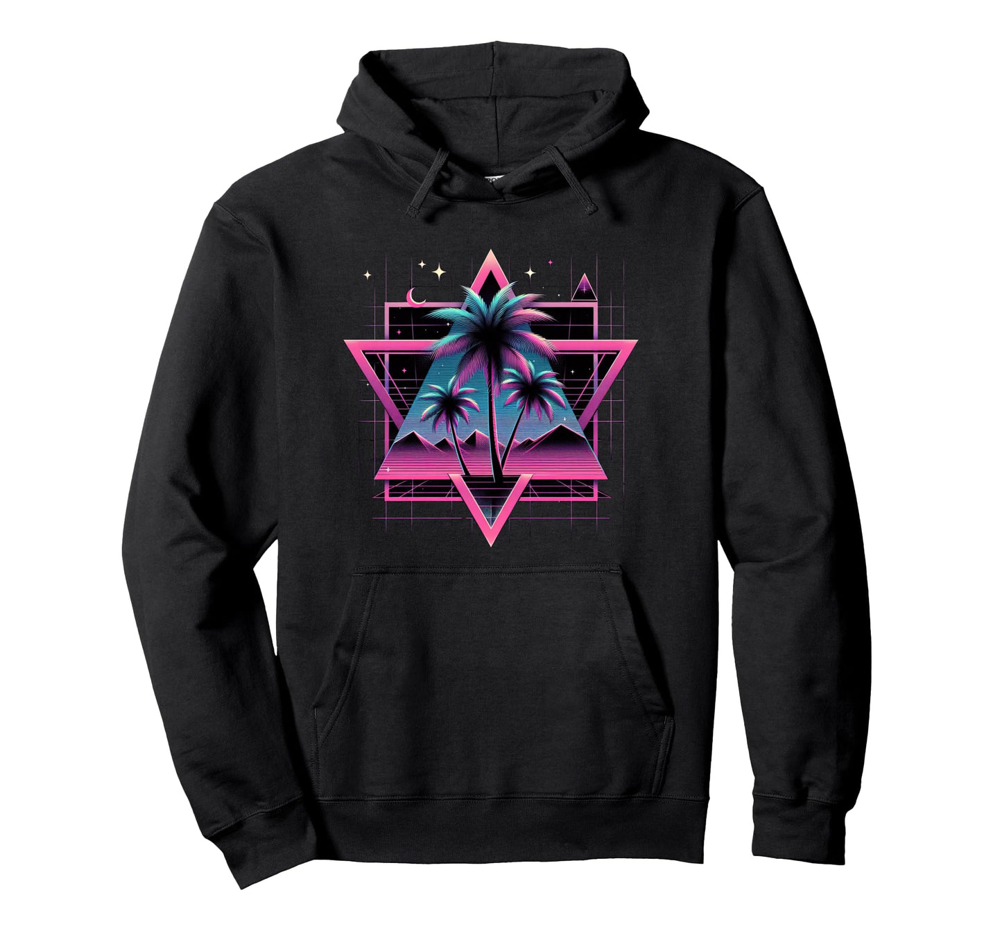 80S Vaporwave Aesthetic Palm Trees Hoodie - Fun Novelty Design Unisex - T-Shirt, Sweatshirt, Hoodie