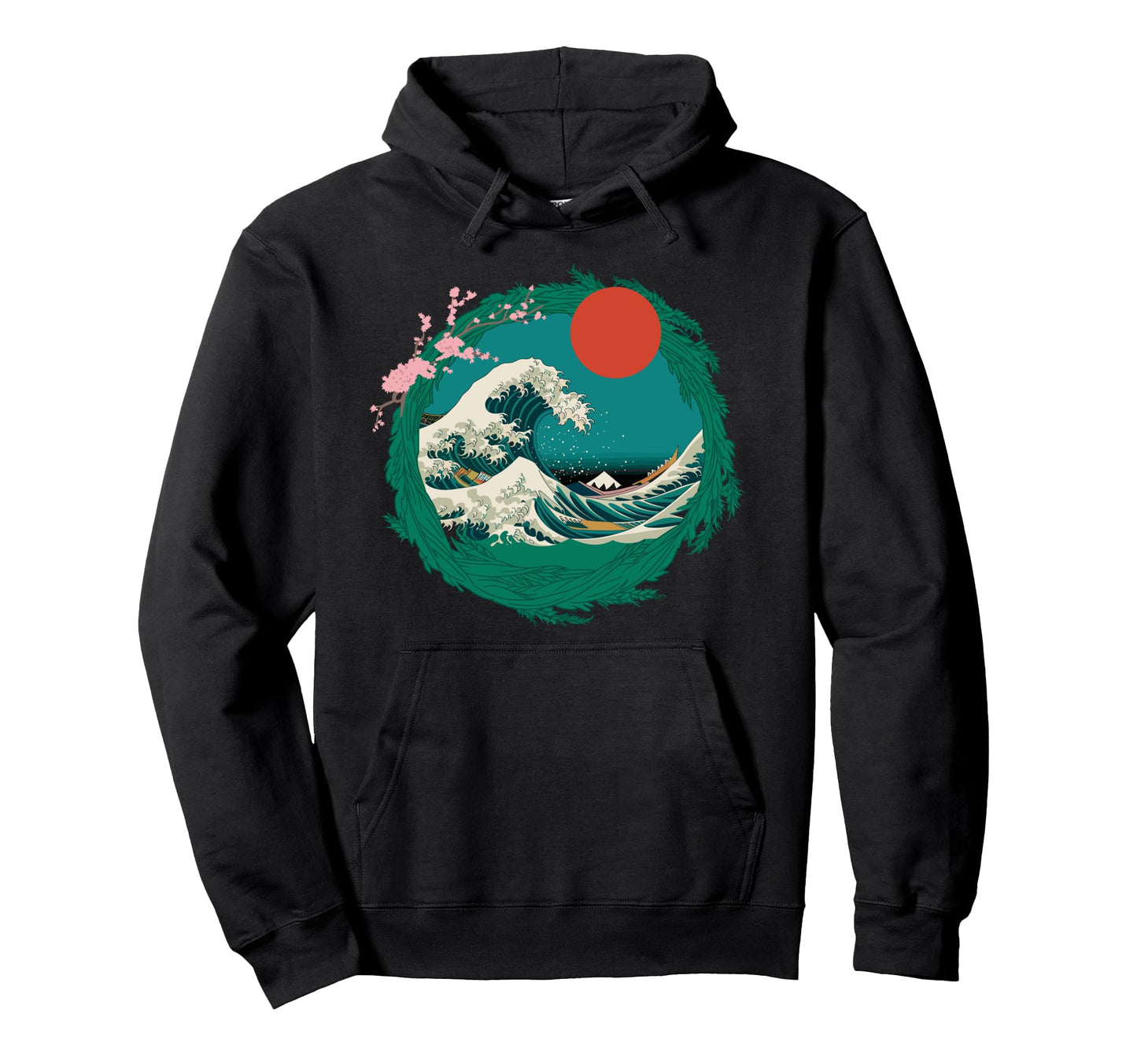 Big Wave Vaporwave Aesthetic 80S Hoodie - Fun Novelty Design for Adults - T-Shirt, Sweatshirt, Hoodie