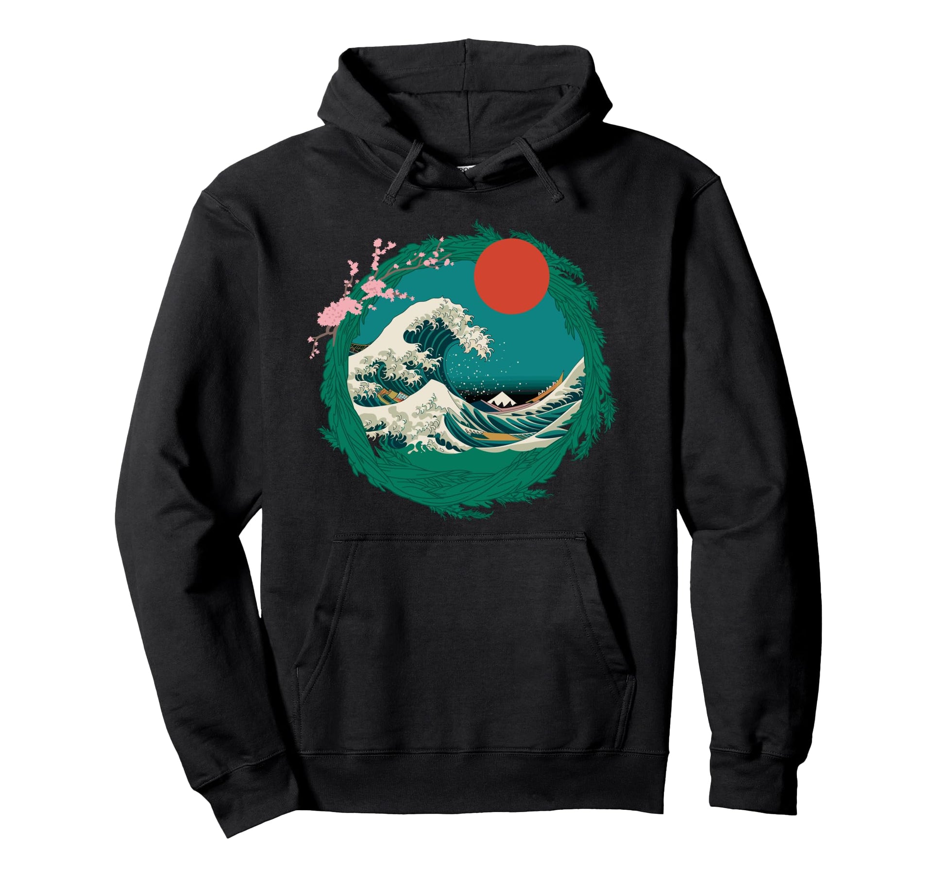 Big Wave Vaporwave Aesthetic 80S Hoodie - Fun Novelty Design for Adults - T-Shirt, Sweatshirt, Hoodie