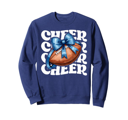 Game Day Blue Cheerleader Mom Sweatshirt - Casual Everyday Wear Men Women - T-Shirt, Sweatshirt, Hoodie