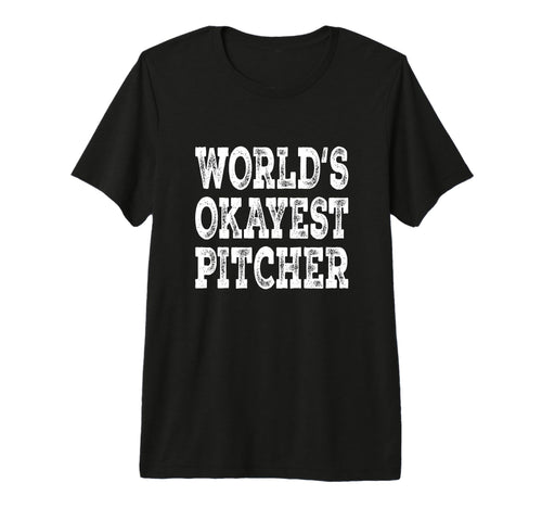 Worlds Okayest Pitcher Funny Baseball T-Shirt - Custom Art Print Unisex - T-Shirt, Sweatshirt, Hoodie