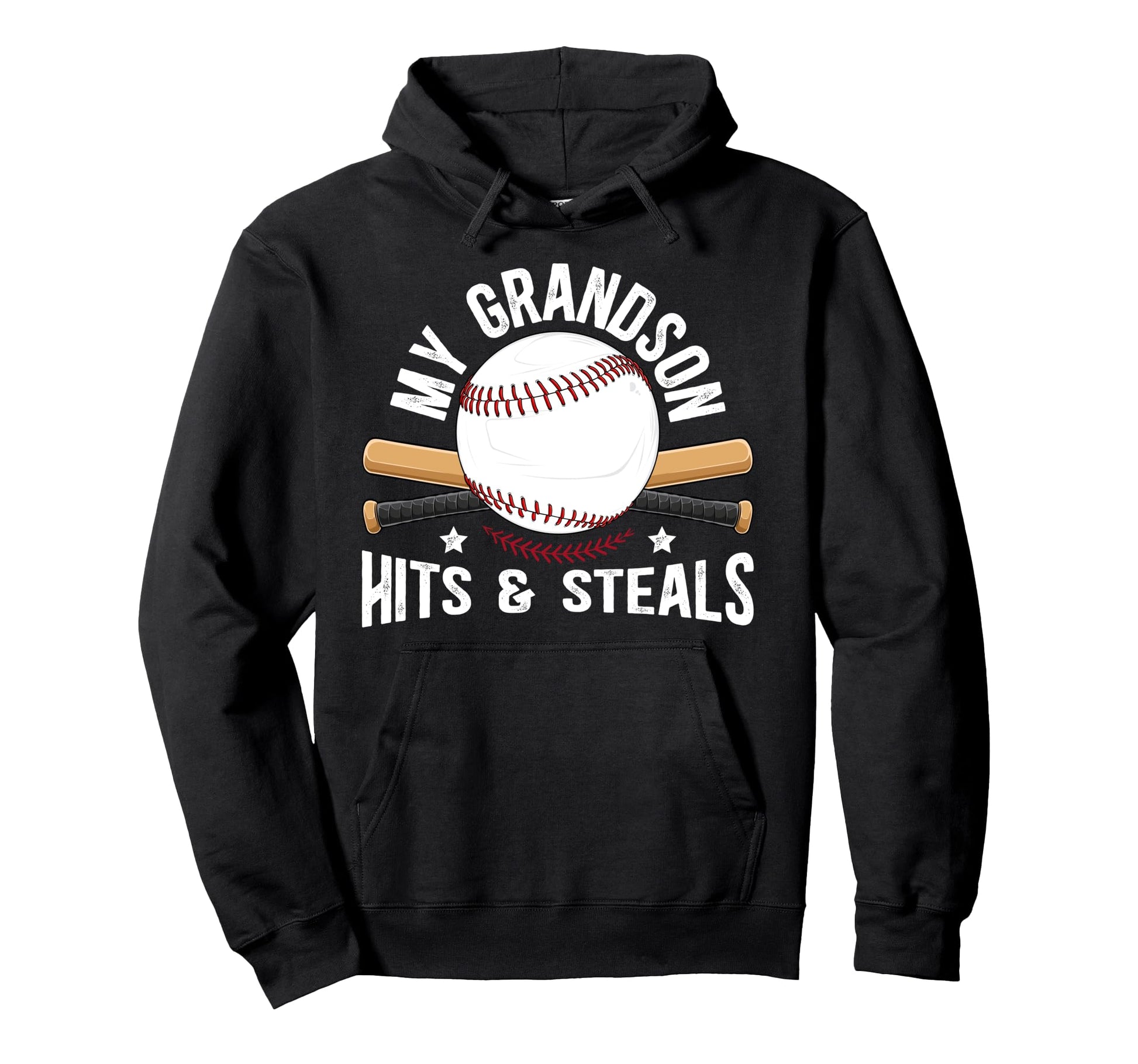 My Grandson Baseball Grandpa Baseball Hoodie - Graphic Print Men Women - T-Shirt, Sweatshirt, Hoodie