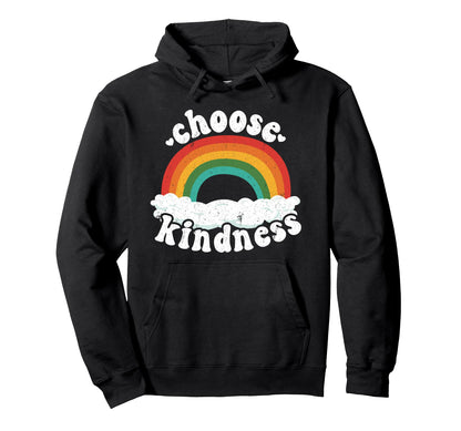 Positive Anti Bullying Rainbow Peace Hoodie - Fun Novelty Design Men Women - T-Shirt, Sweatshirt, Hoodie