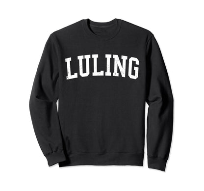 Luling La Distressed White Varsity Sweatshirt - Aesthetic Graphic Men Women - T-Shirt, Sweatshirt, Hoodie