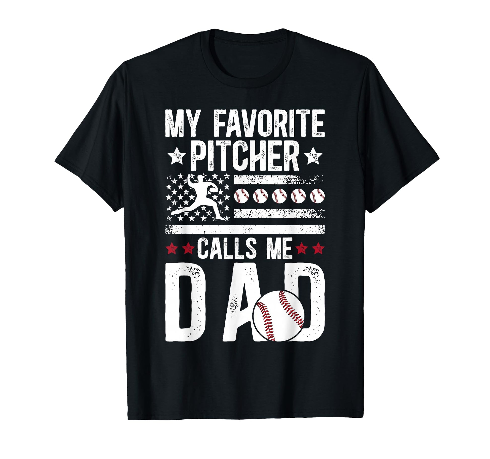 My Favorite Baseball Pitcher Dad T-Shirt - Custom Art Print Unisex - T-Shirt, Sweatshirt, Hoodie