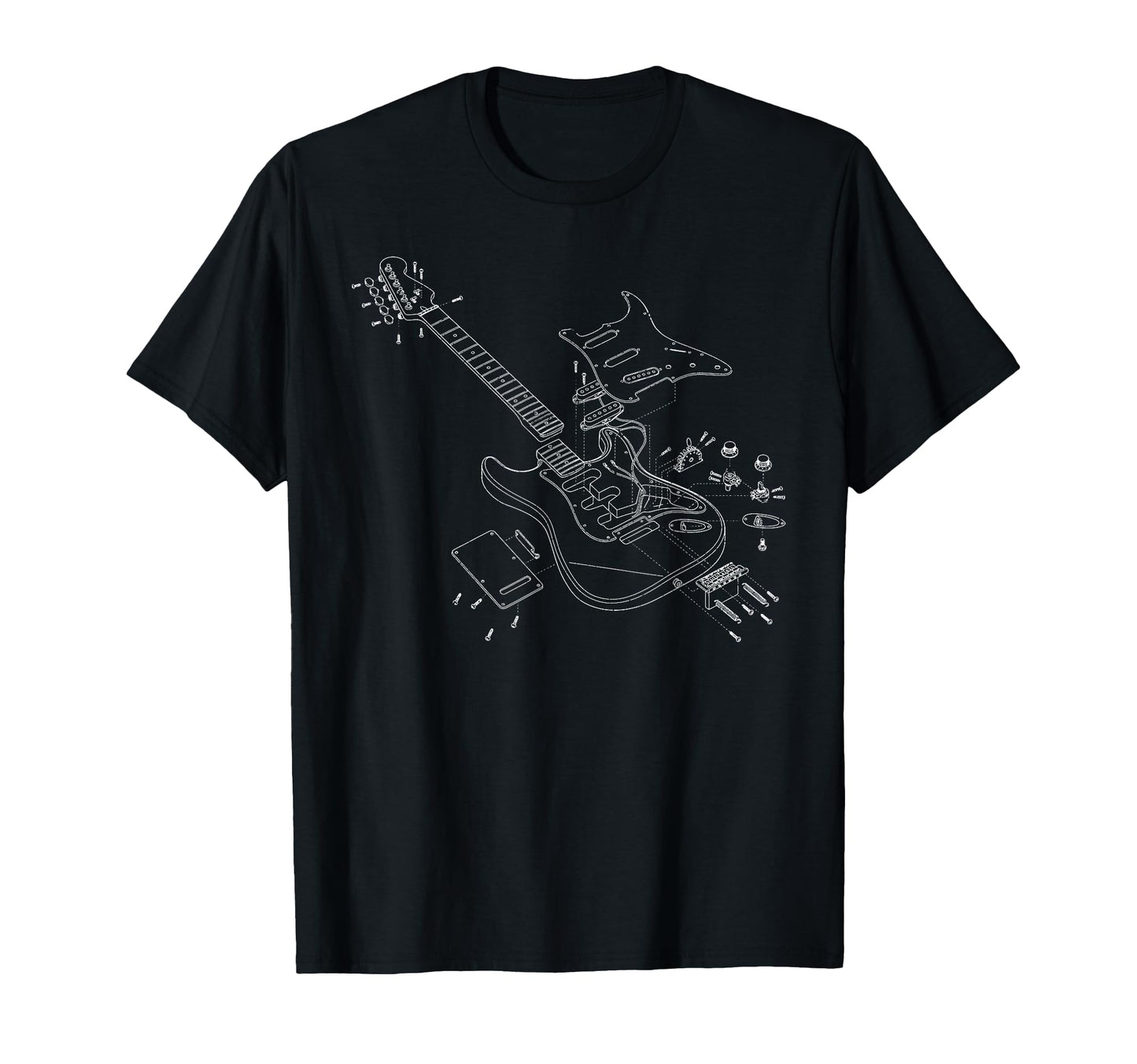 Rock Guitar Sketch Rock Music Lover T-Shirt - Casual Everyday Wear Unisex - T-Shirt, Sweatshirt, Hoodie