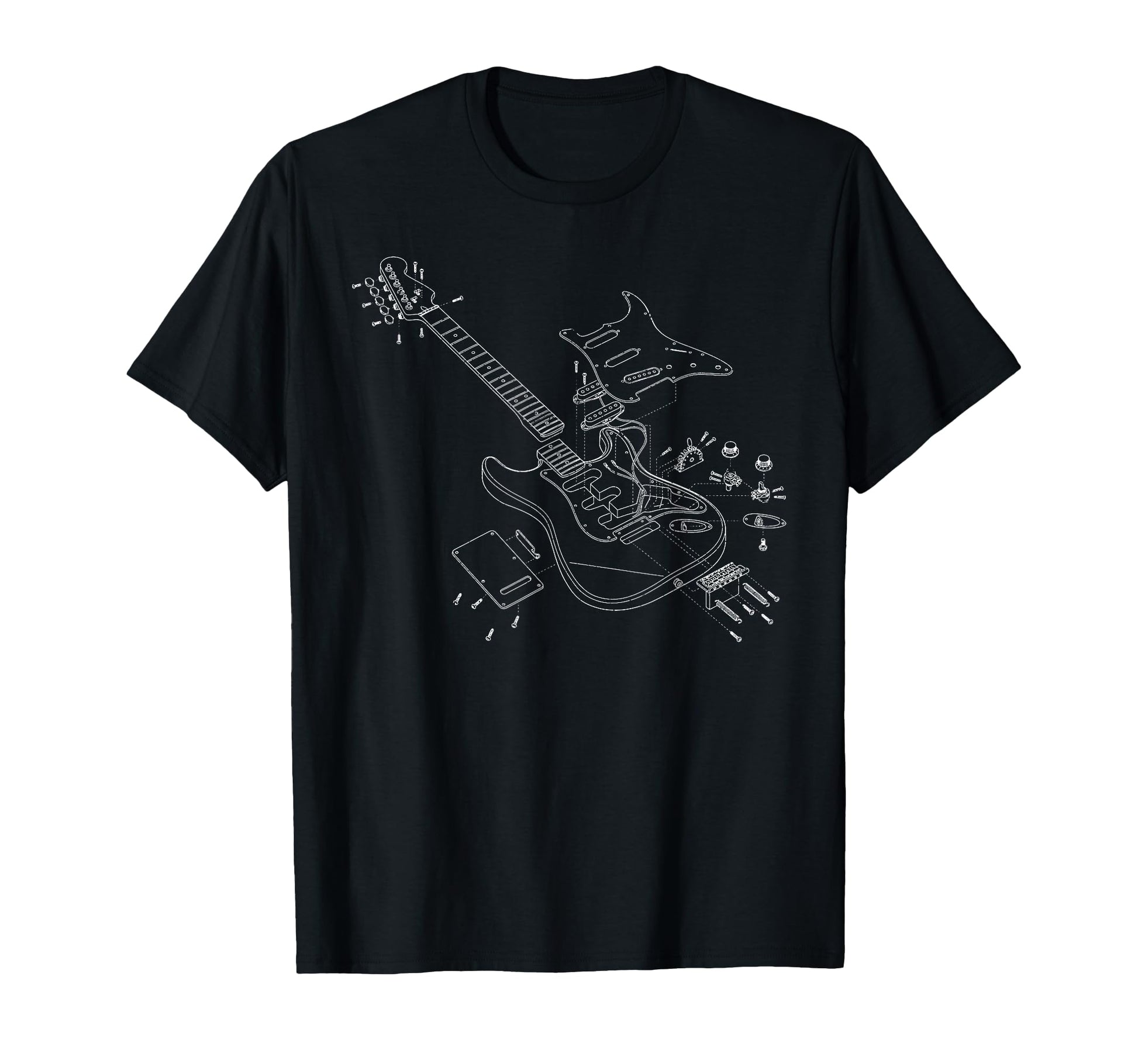 Rock Guitar Sketch Rock Music Lover T-Shirt - Casual Everyday Wear Unisex - T-Shirt, Sweatshirt, Hoodie