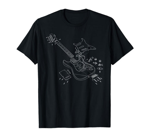Rock Guitar Sketch Rock Music Lover T-Shirt - Casual Everyday Wear Unisex - T-Shirt, Sweatshirt, Hoodie