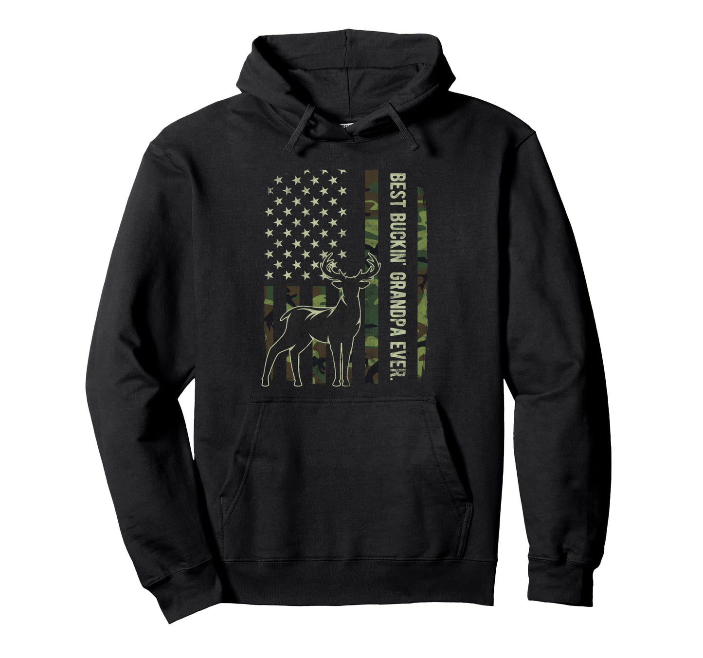 Best Buckin Grandpa Ever Camo American Flag Hoodie - Trendy Graphic Unisex - T-Shirt, Sweatshirt, Hoodie