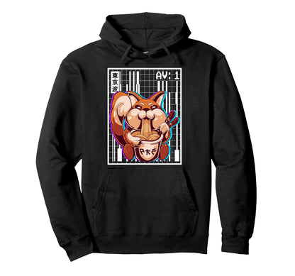 Weirdcore Fox Ramen Grid Vaporwave Hoodie - Aesthetic Graphic for Adults - T-Shirt, Sweatshirt, Hoodie