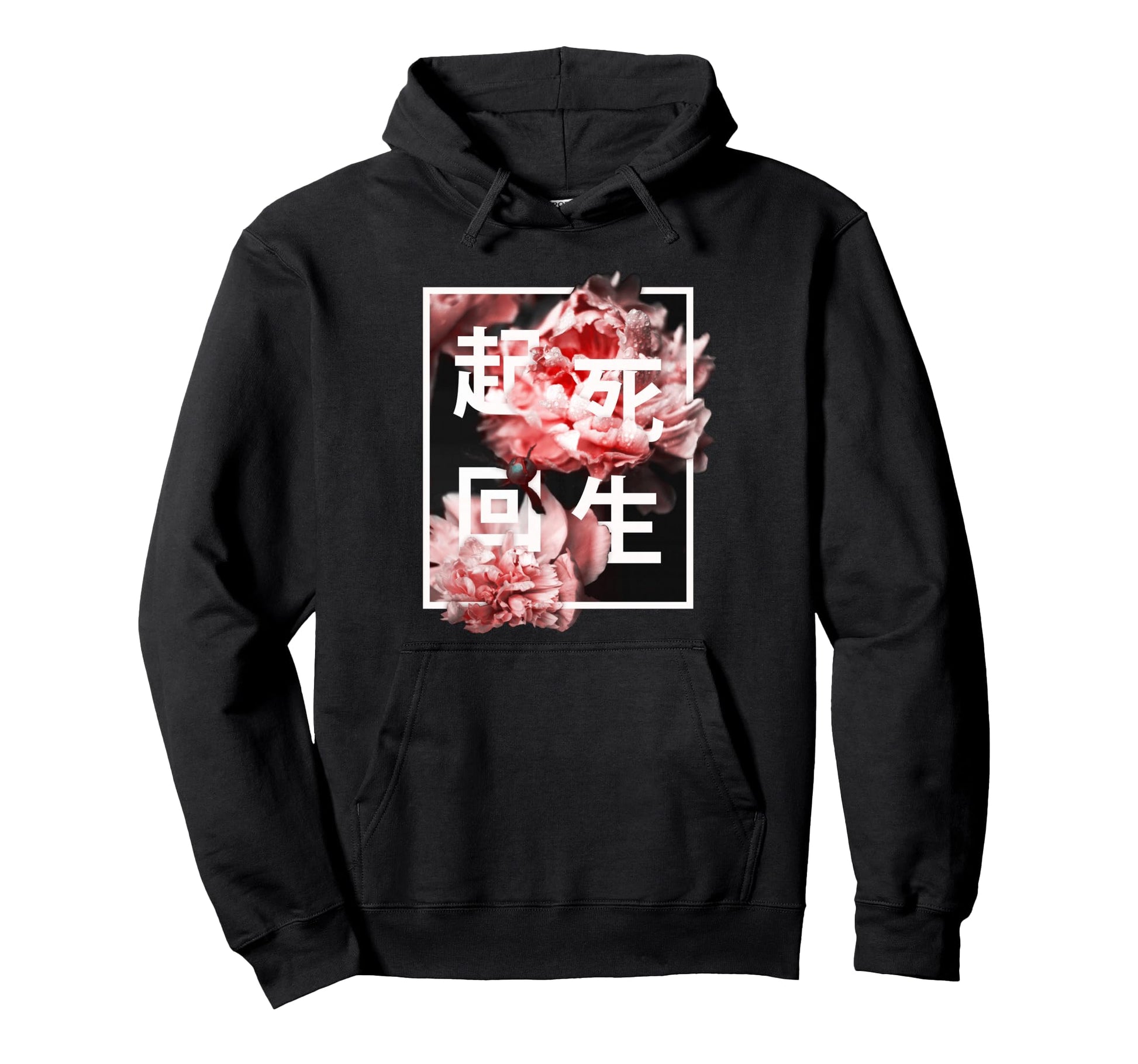 Zen Flower Aesthetic Japan Vaporwave Ying Hoodie - Minimalist Print Unisex - T-Shirt, Sweatshirt, Hoodie