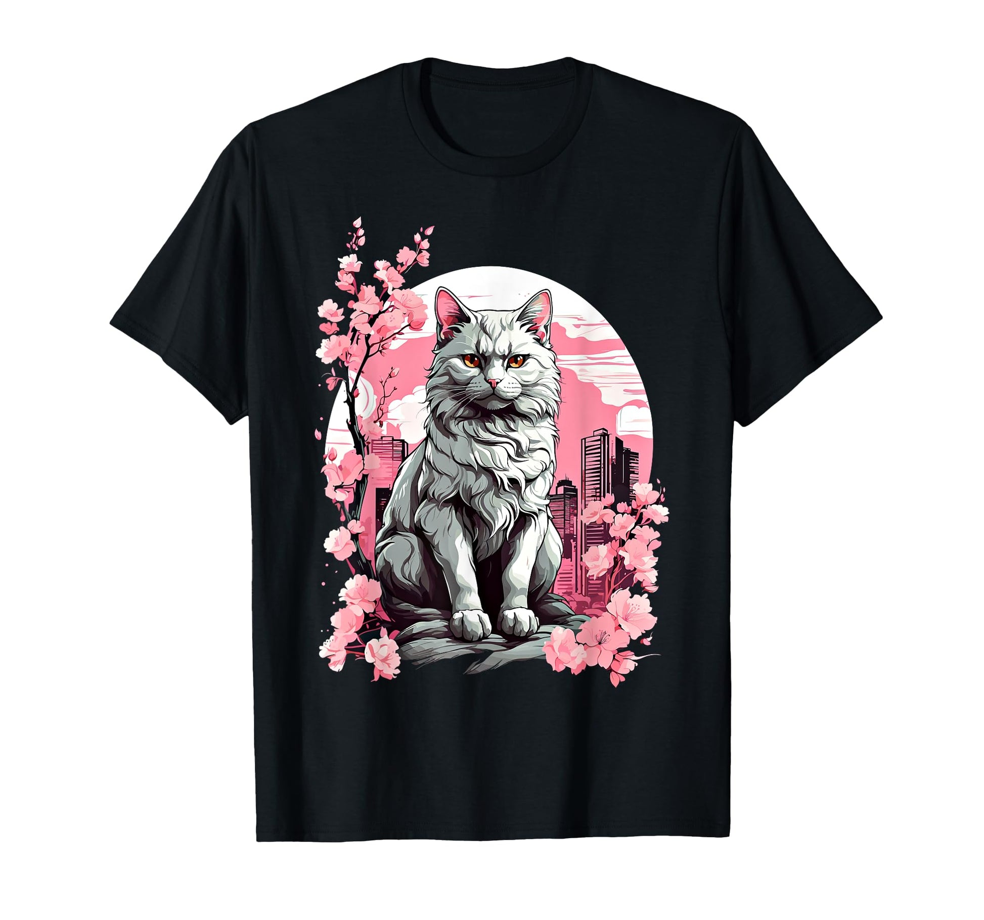 Anime Cat Japanese Vaporwave T-Shirt - Aesthetic Graphic Men Women - T-Shirt, Sweatshirt, Hoodie