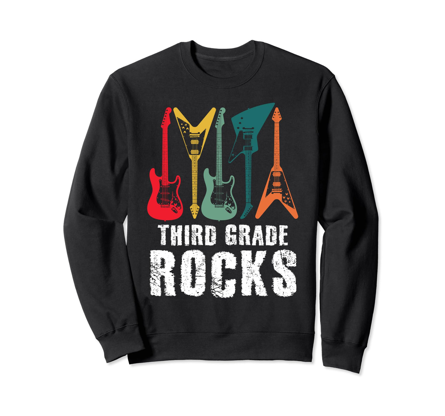 Third Grade Rocks Teacher Rockstar Sweatshirt - Graphic Print Men Women - T-Shirt, Sweatshirt, Hoodie