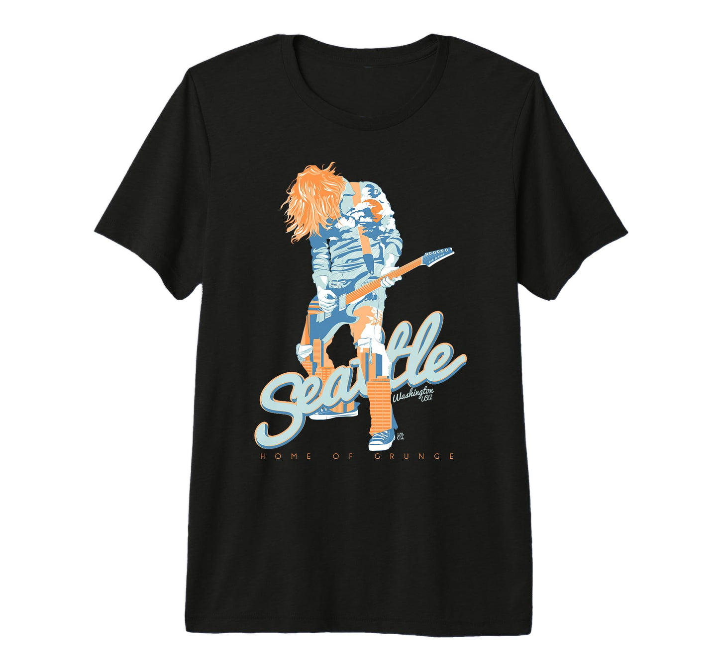 90S Seattle City Grunge Music Travel Tri T-Shirt - Graphic Print Unisex - T-Shirt, Sweatshirt, Hoodie
