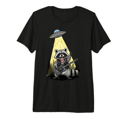 Space Rock Scifi Raccoon Guitar Alien T-Shirt - Streetwear Style Men Women - T-Shirt, Sweatshirt, Hoodie