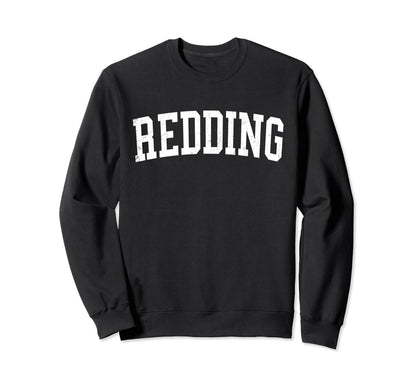 Redding Ca Distressed White Varsity Sweatshirt - Graphic Print for Adults - T-Shirt, Sweatshirt, Hoodie