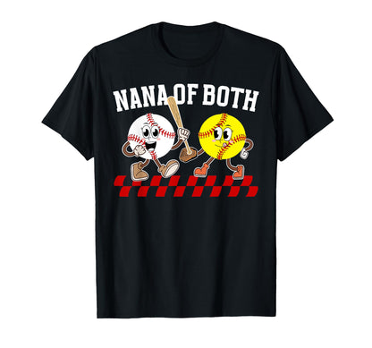 Nana Both Proud Softball Baseball T-Shirt - Novelty Apparel for Adults - T-Shirt, Sweatshirt, Hoodie