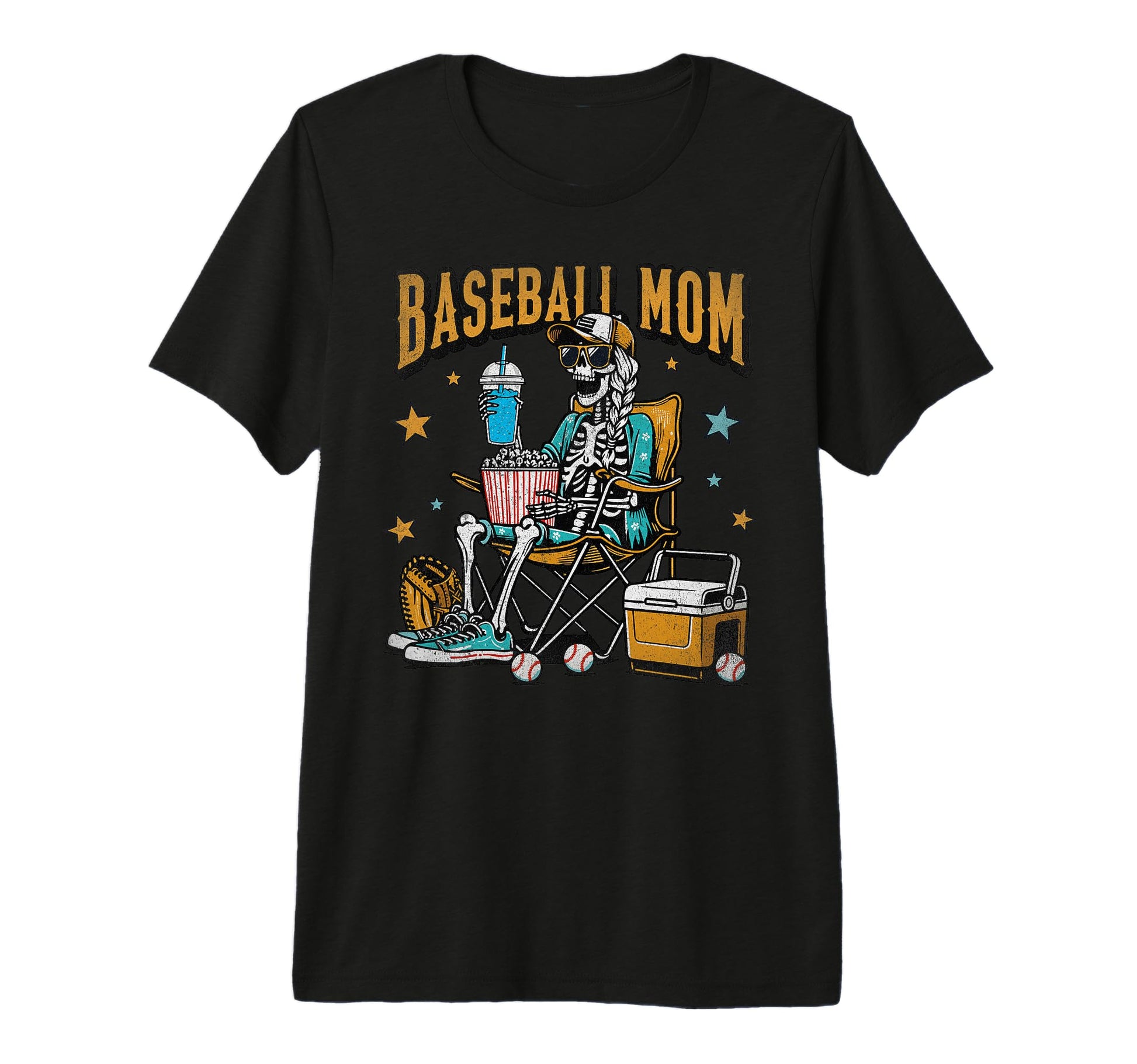 Baseball Mom Skeleton Halloween T-Shirt - Aesthetic Graphic for Adults - T-Shirt, Sweatshirt, Hoodie
