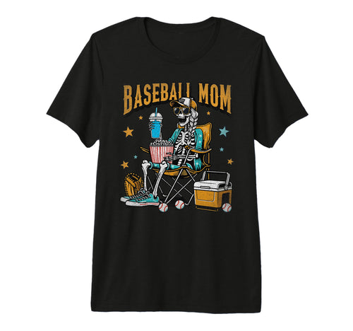 Baseball Mom Skeleton Halloween T-Shirt - Aesthetic Graphic for Adults - T-Shirt, Sweatshirt, Hoodie