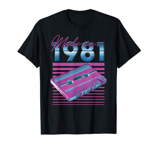 1981 Cassette Tape Stripes T-Shirt - Novelty Apparel Unisex - T-Shirt, Sweatshirt, Hoodie
