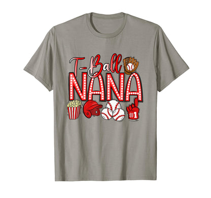 T Ball Nana Hand Drawn Baseball T-Shirt - Minimalist Print Unisex - T-Shirt, Sweatshirt, Hoodie