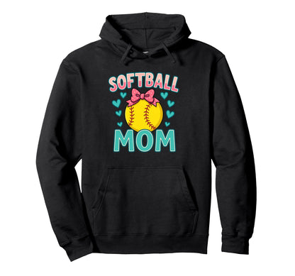 Proud Softball Mom Life Love My Player Hoodie - Trendy Graphic for Adults - T-Shirt, Sweatshirt, Hoodie