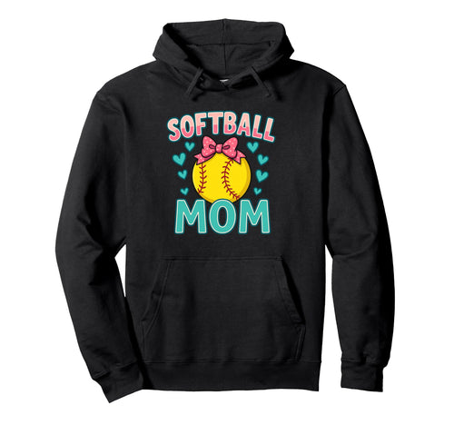 Proud Softball Mom Life Love My Player Hoodie - Trendy Graphic for Adults - T-Shirt, Sweatshirt, Hoodie