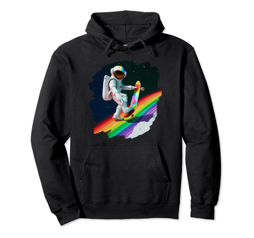 Astronaut Skateboarding Space Hoodie - Casual Everyday Wear for Adults - T-Shirt, Sweatshirt, Hoodie
