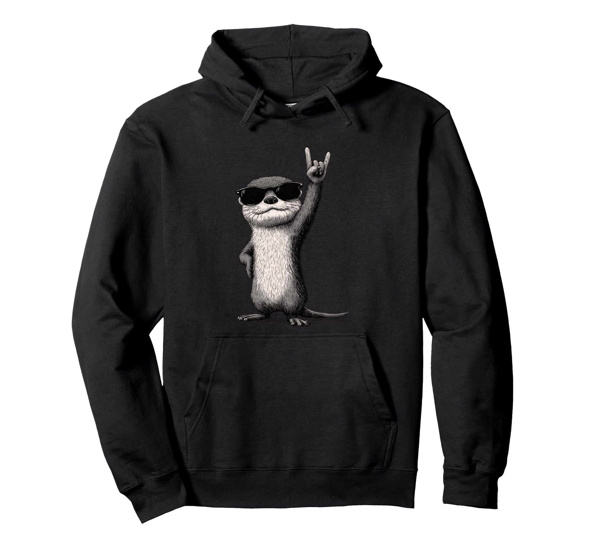 Rock Otter Sunglasses Fun Hoodie - Custom Art Print for Adults - T-Shirt, Sweatshirt, Hoodie
