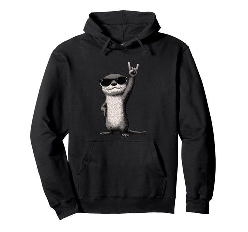 Rock Otter Sunglasses Fun Hoodie - Custom Art Print for Adults - T-Shirt, Sweatshirt, Hoodie