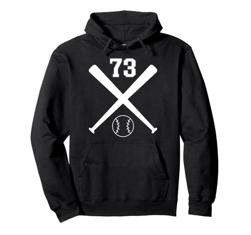 Baseball Softball Number 73 Hoodie - Graphic Print Men Women - T-Shirt, Sweatshirt, Hoodie