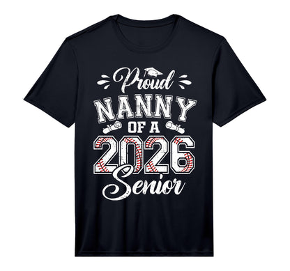 Mens Proud Nanny 2026 Senior T-Shirt - Minimalist Print for Adults - T-Shirt, Sweatshirt, Hoodie