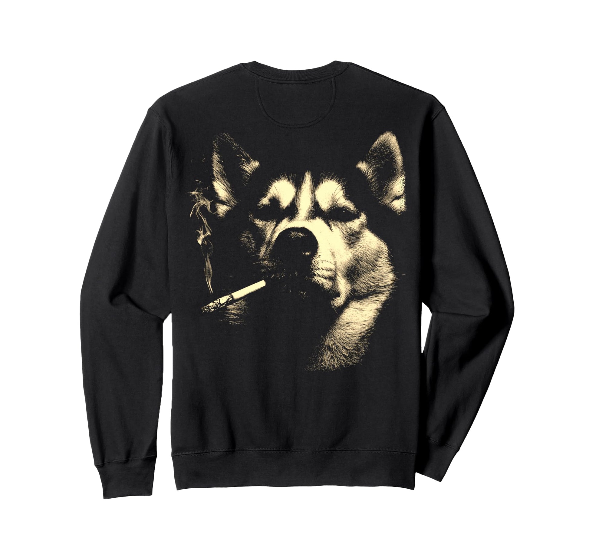 Siberian Husky Smoking Cigarette Sweatshirt - Aesthetic Graphic Unisex - T-Shirt, Sweatshirt, Hoodie
